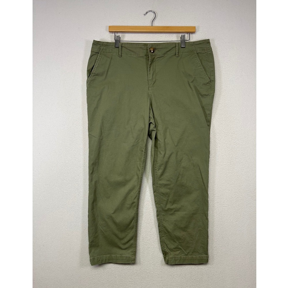 Utility Gorpcore Loft Womens 14 Olive Green The Slim Chino Stretch Pants
